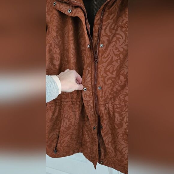 Tribal Women's Rust Utility Jacket with Floral Swirl Design - Picture 4 of 7